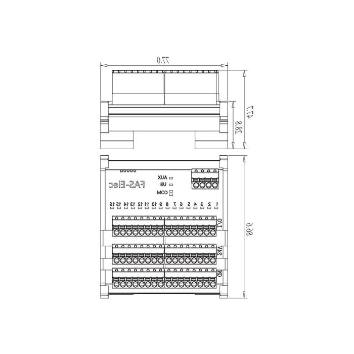 IP20、IO-Link Hub、NPN、16DI/DO 自适应、端子式模块、00BS12S